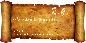 Rückert Gergely névjegykártya